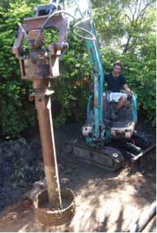 Cleaning underpin holes